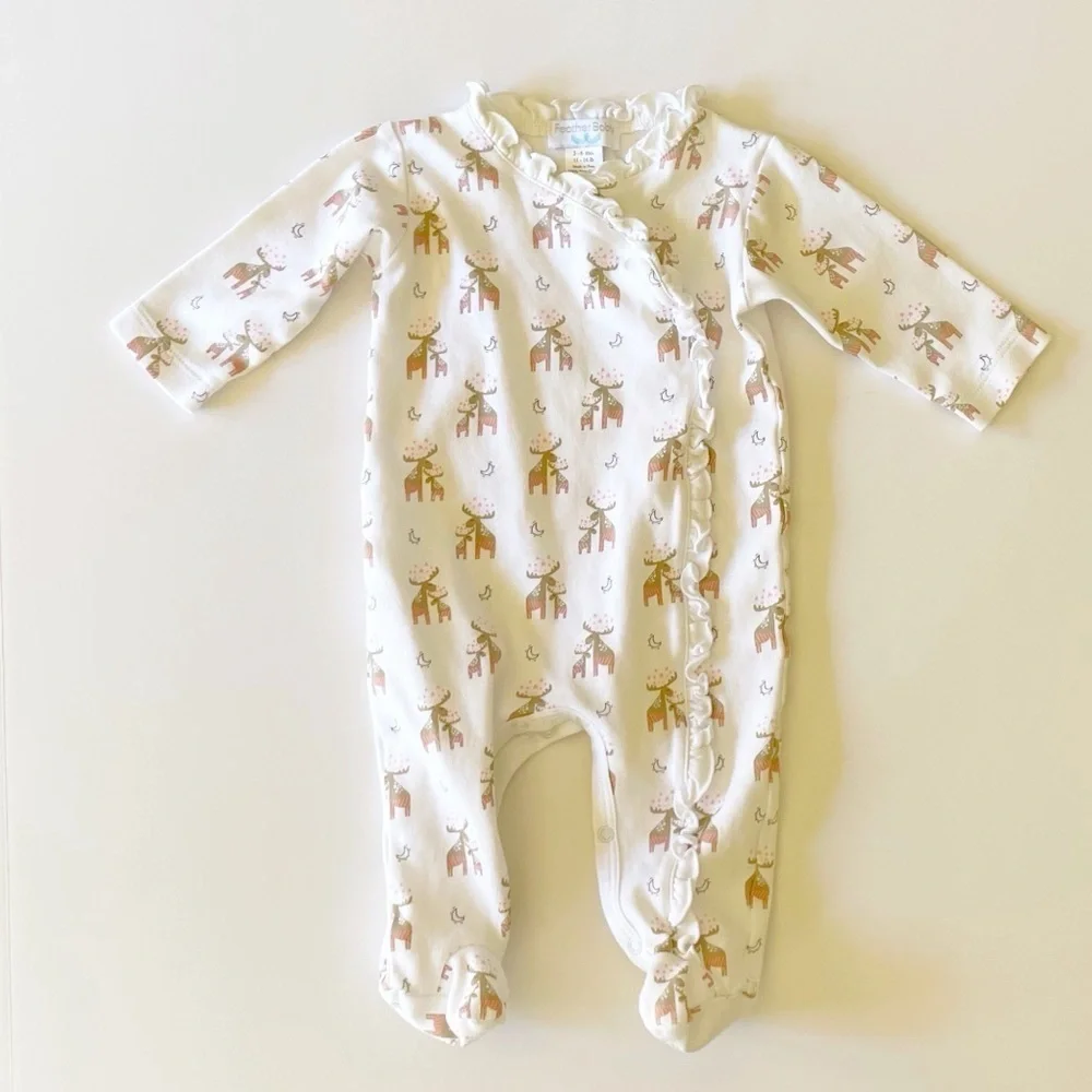 Feather Baby 3-6M Ruffle Kimono Footie